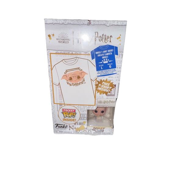 FUNKO POCKET POP! & TEE: Harry Potter - Dobby- L(KD) [New ] Youth L, Vinyl Fig - Picture 1 of 9